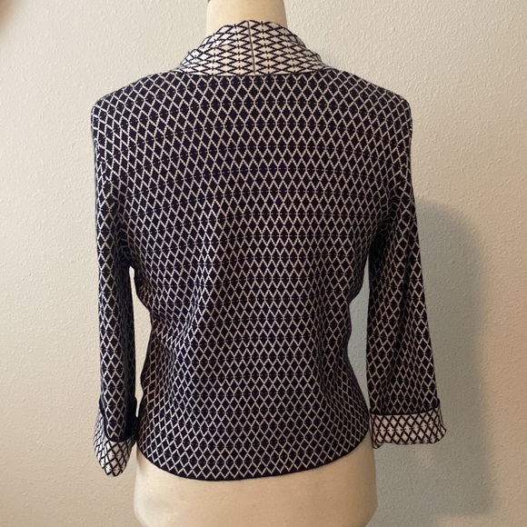 Knitted Cardigan Doubleface Indigo/white - Picture 2 of 3